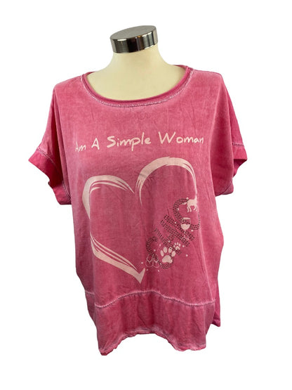 One Size New Collection Women's Tshirt Made in Italy Pink Chic