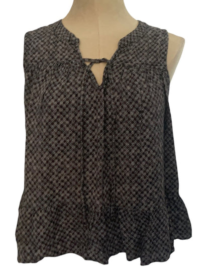 Medium LOFT Women's Pullover Sleeveless Peasant Blouse Navy Blue