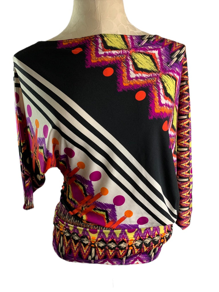 Small Savioni Blouson Bright Women's Pullover Blouse Made in Italy