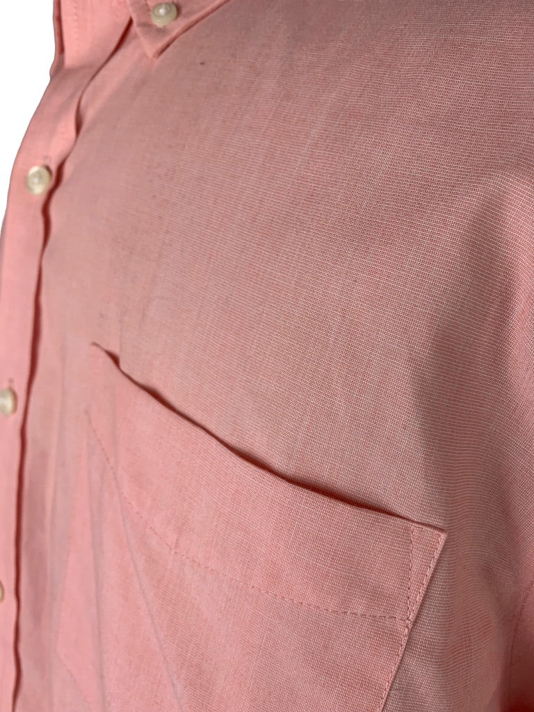 Large Croft & Barrow Men's Pink Button Up Short Sleeve Easy Care Shirt