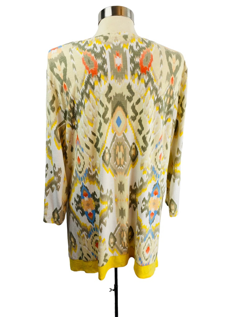 XL (16/18) Chico's Zenergy Abstract Print Yellow Tunic Soft Jersey Knit