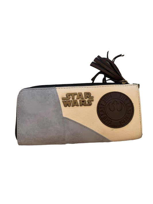 Bioworld Star Wars Rey Zip Around Wallet Blue Tassel 8" x 4"