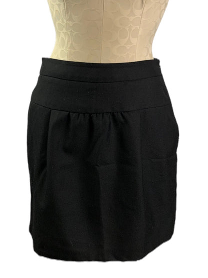 2P Ann Taylor LOFT Petites Black Lined Skirt Pockets Side Zip