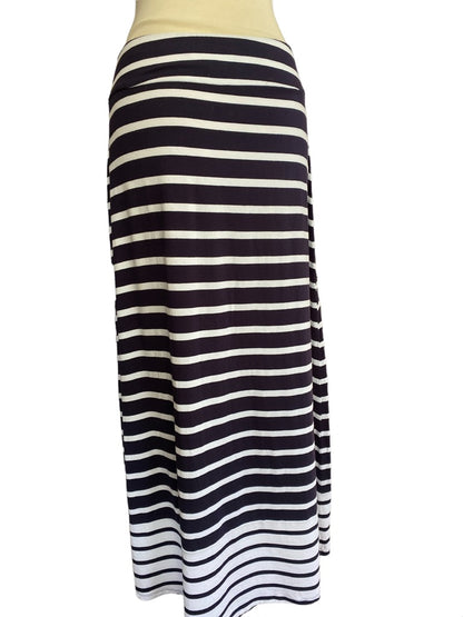 Small Petite Talbots Navy Striped Maxi Skirt