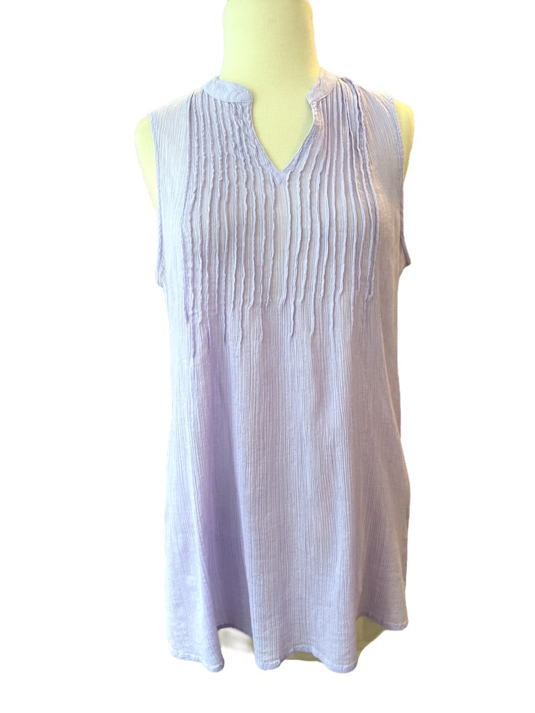 XS Petite J Jill Lavendar Sleeveless Textured Blouse Top