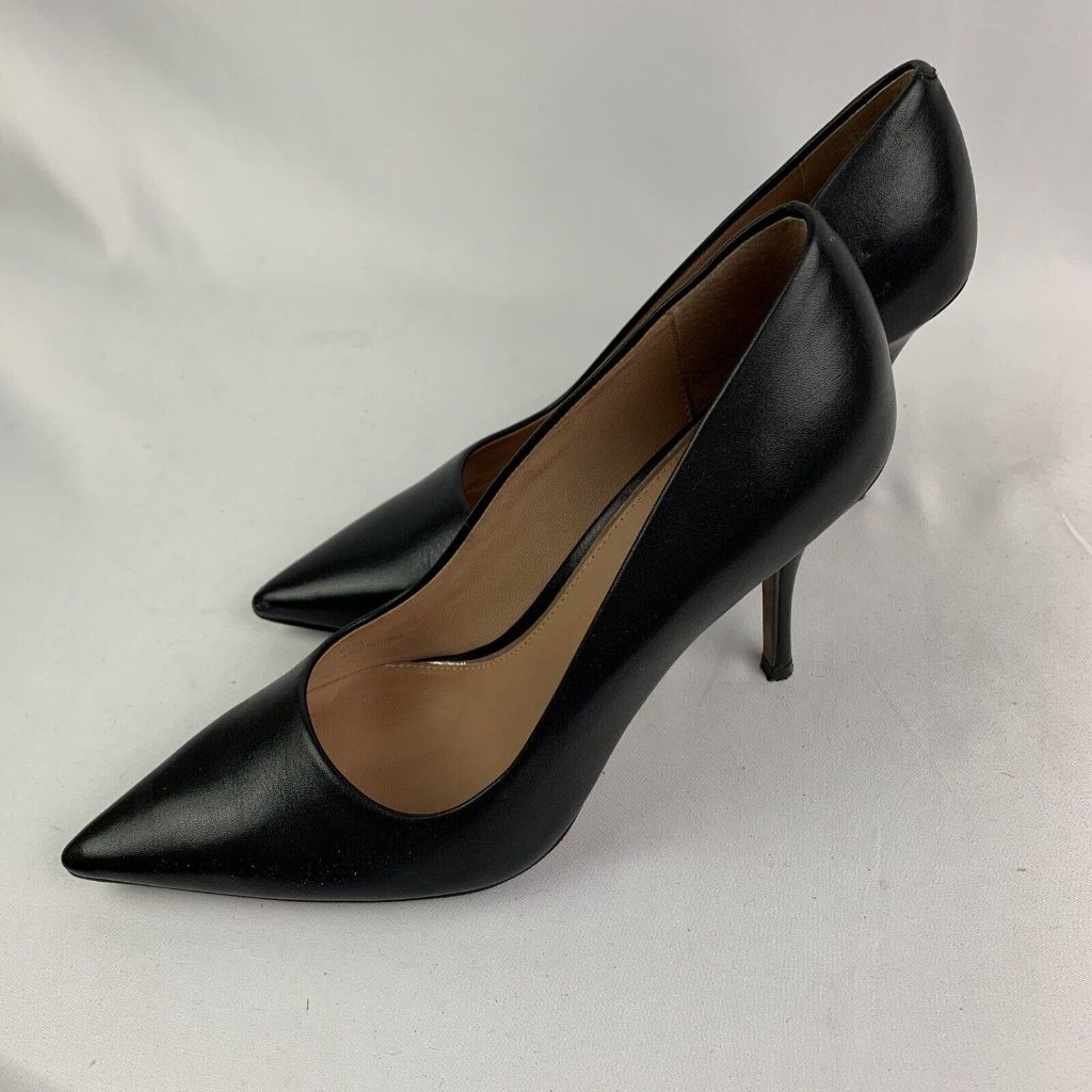 8.5M Linea Paolo Women's Black Leather Pointed Toe 4" Heel "Paris"