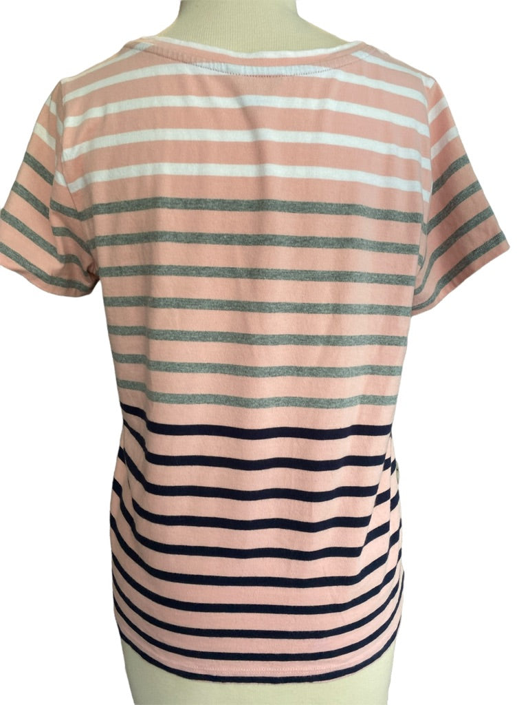 Medium Nautica Striped Tie Front T-shirt Blouse