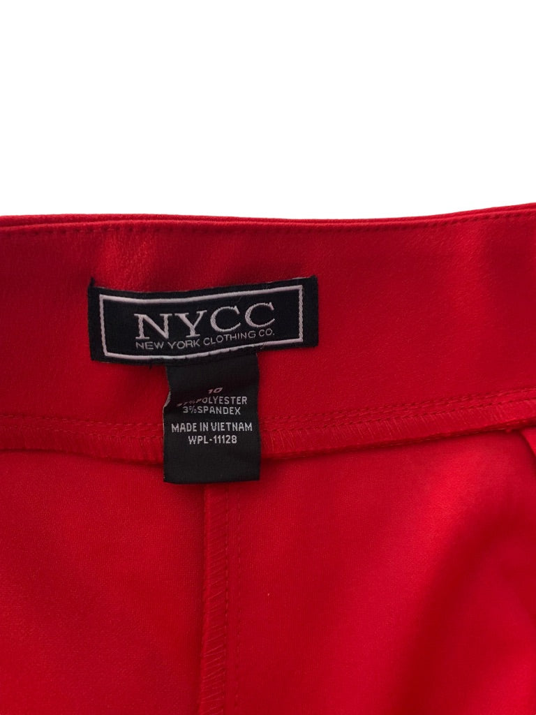 10 NYCC Women's Red Pull On Shorts Stretch 5" Inseam