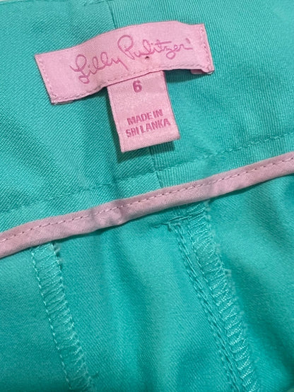 6 Lilly Pulitzer Turquoise Luxury Capri 26667 EUC