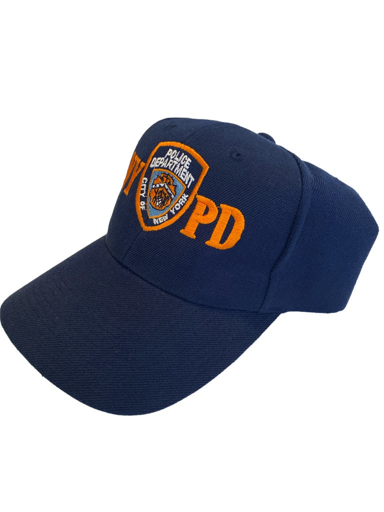 NYPD Blue with Orange Embroidery Adjustable Twill Ball Cap Hat