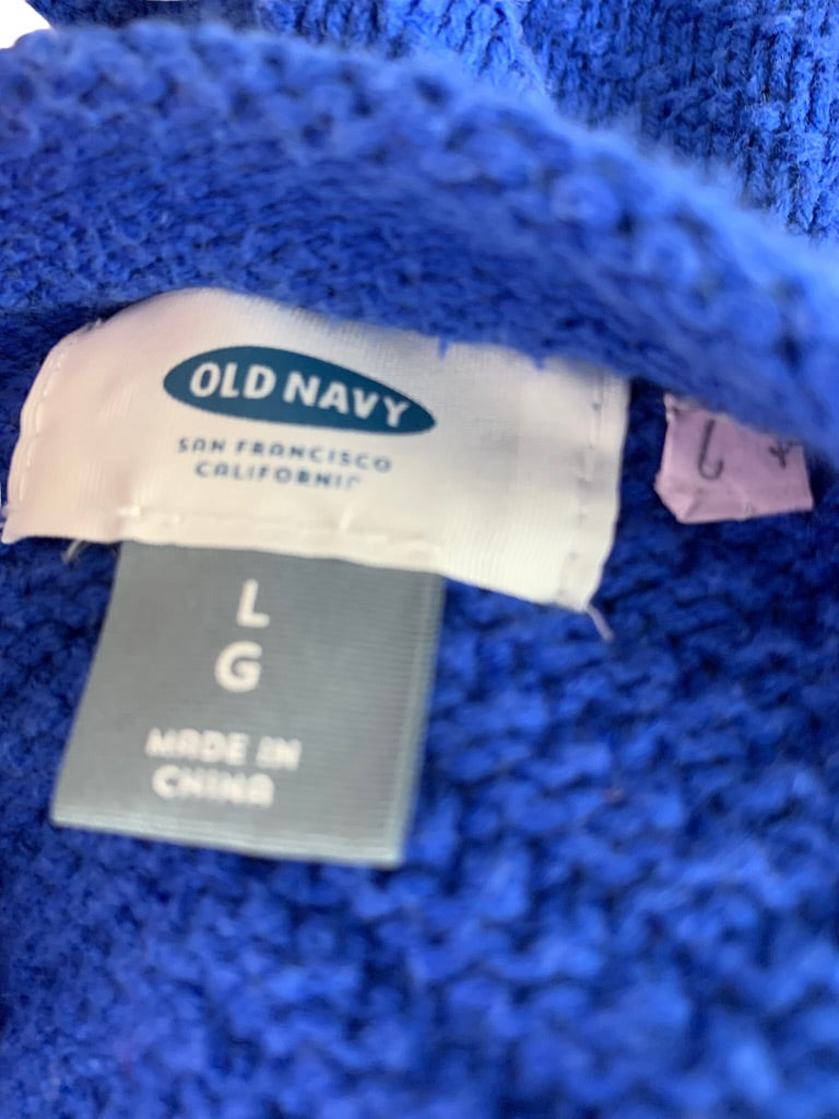 Large Old Navy Women's Royal Blue Pullover Chevron Knit Sweater