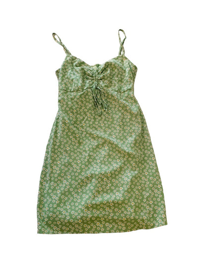 XS L.A. Hearts Junior Women's Spring Green Daisy Print Spaghetti Strap Slip Dress