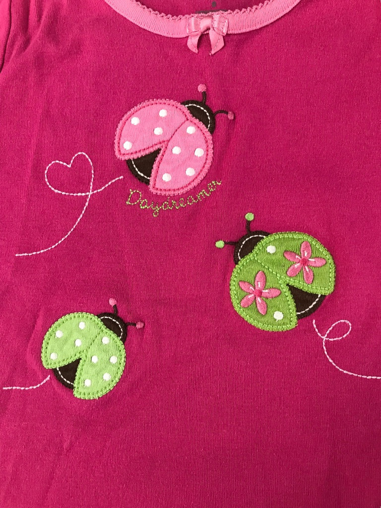 6 Gymboree Girls Hot Pink Tshirt Ladybug Applique "Daydreamer"