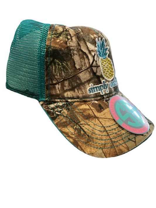 NEW Simply Southern Women's Pineapple Camo Hat Snap Back Trucker Cap