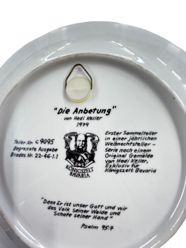 1979 Bradex 9.5" Plate heid Keller Konigszelt Byern "Die Anbetung" The Adoration Jesus Mary