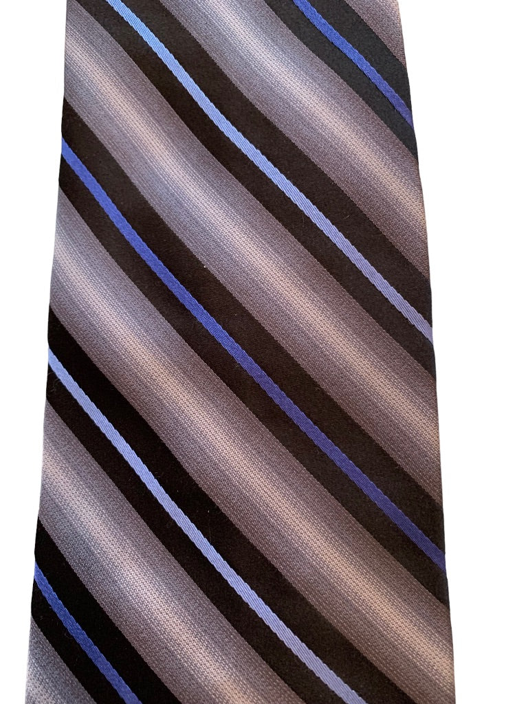 Joseph & Feiss Interanational Men's 100% Silk Necktie 60" Tie Blue Gray Diagonal Stripe