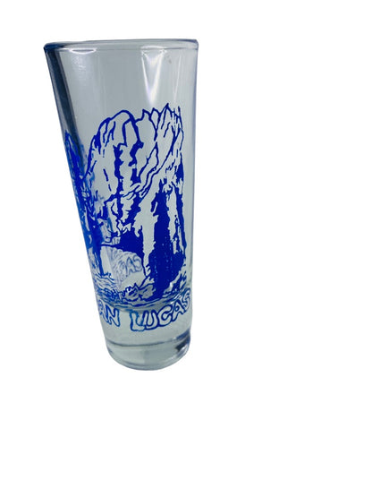 Cabo San Lucas Souvenir Shot Glass Blue Design Shooter Barware