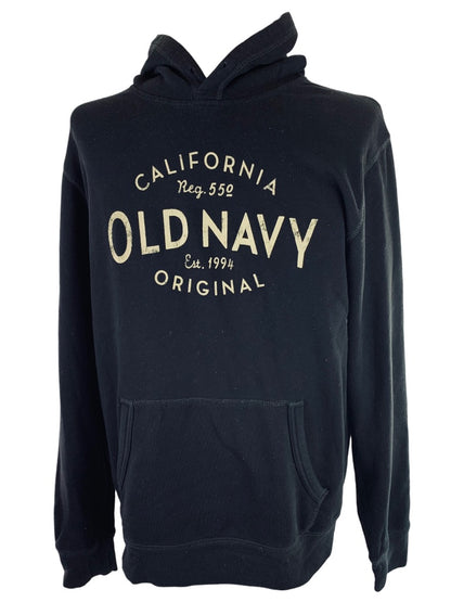 Large Old Navy Men's Pullover Hoodie Black Vintage Look "California"