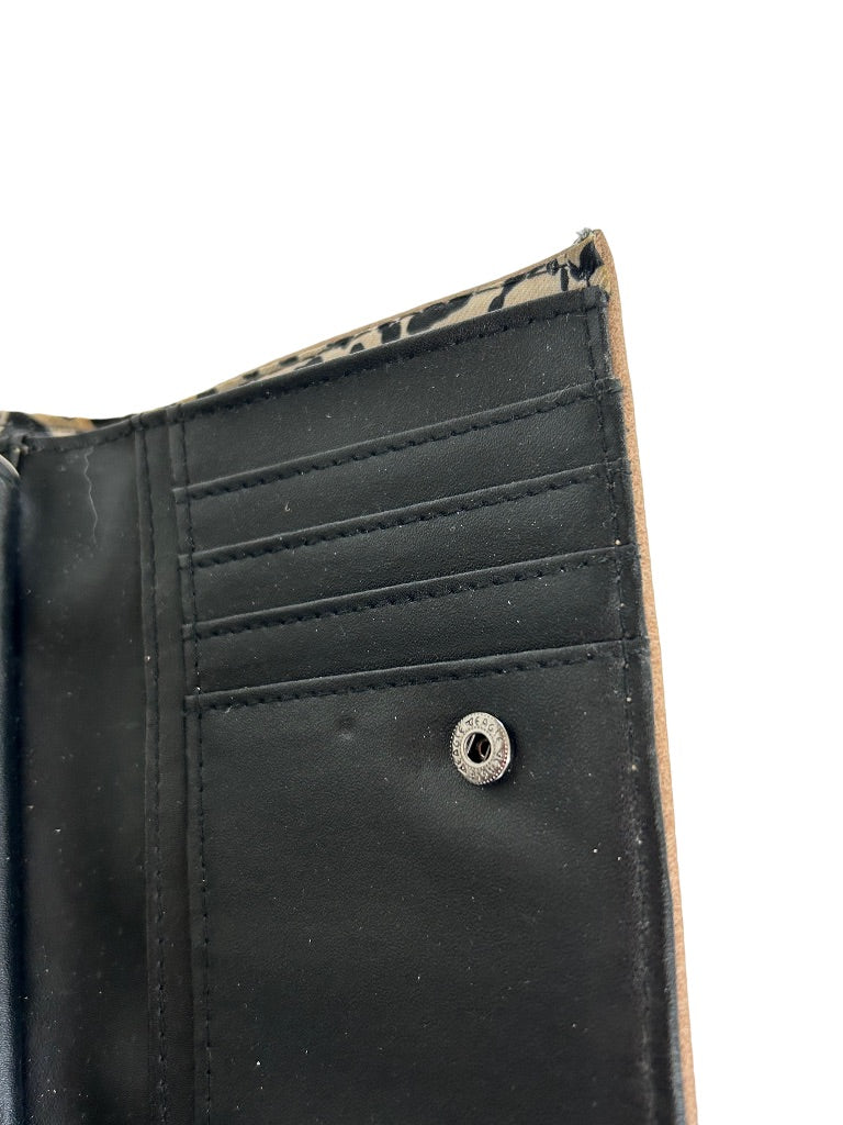 Jessica Simpson Taupe Faux Leather "Frankie Double Gusset Bi Fold" Wallet