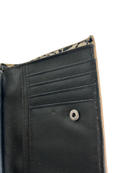 Jessica Simpson Taupe Faux Leather "Frankie Double Gusset Bi Fold" Wallet