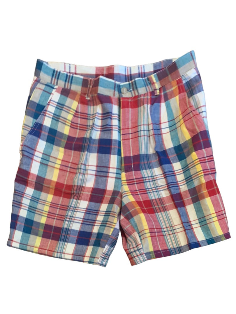 32 Woolrich Men's Vintage 1980s Golf Shorts Plaid Lined 100% Cotton 7" Inseam