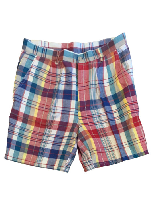 32 Woolrich Men's Vintage 1980s Golf Shorts Plaid Lined 100% Cotton 7" Inseam