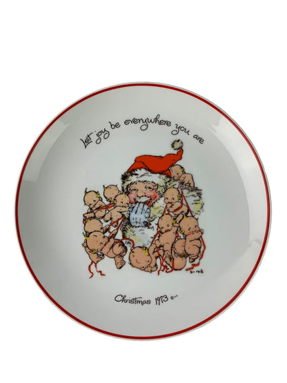 Kewpie 1973 Christmas Decorative Plate Santa 10.5"