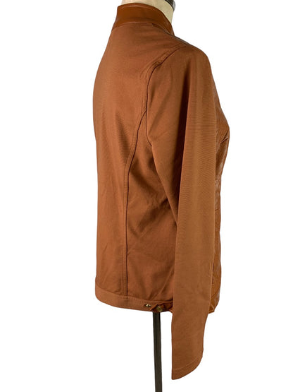 Small Liz Claiborne Full Zip Faux Leather Jacket Women's Mixed Fabric