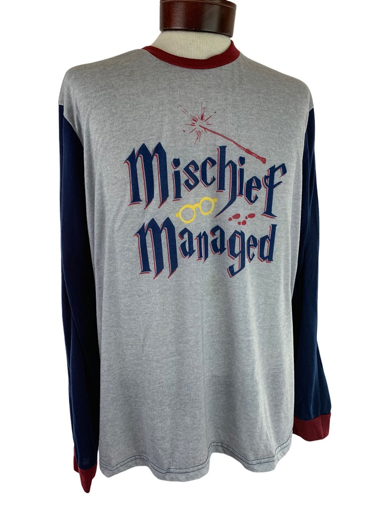 XL Harry Potter Men's Pajama Top Long Sleeve "Mischief Managed"