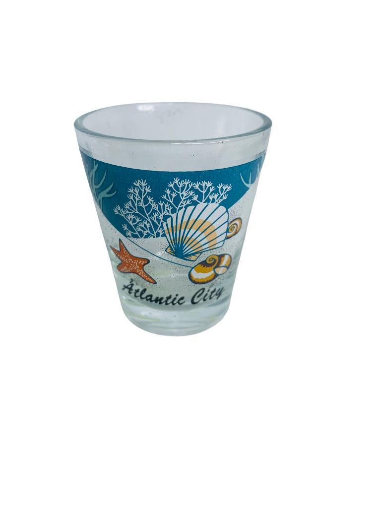 Atlantic City Souvenir Shot Glass Ocean Theme Barware New Jersey Seashells