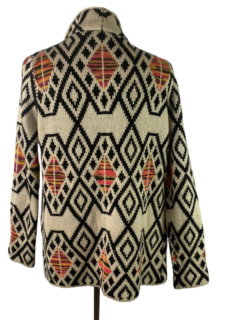 Large slonl Women's Open Cardigan Sweater Aztec Print Lagenlook