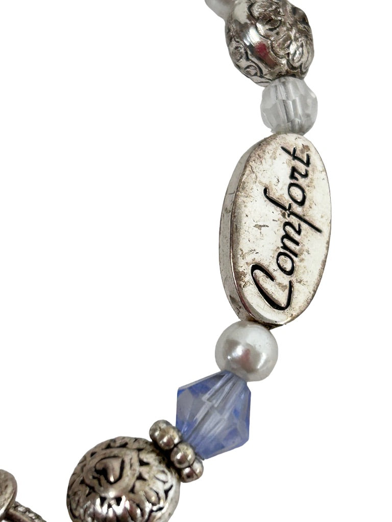 Nurse Silvertone Beaded 7.5" Bracelet Toggle Clasp Kindness Comfort