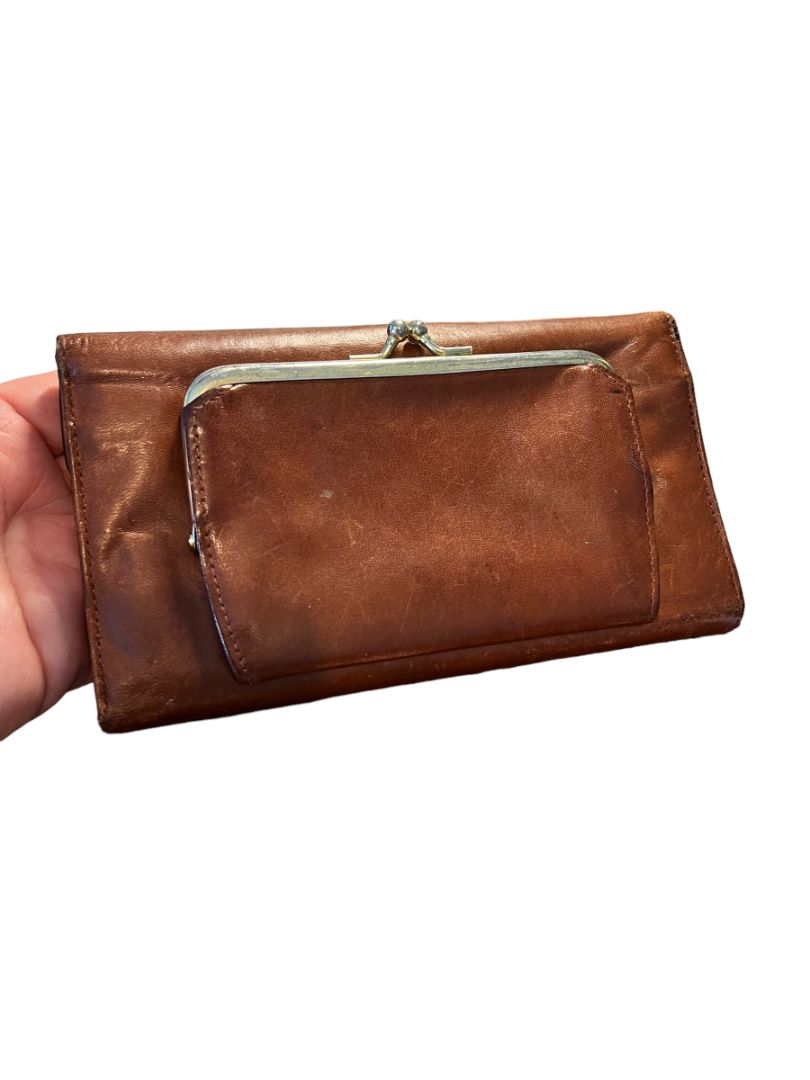 Buxton Brown Leather Wallet Velvet Touch 7.25 x 4 Organizer Clutch Coin Purse