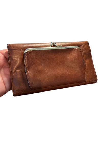 Buxton Brown Leather Wallet Velvet Touch 7.25 x 4 Organizer Clutch Coin Purse