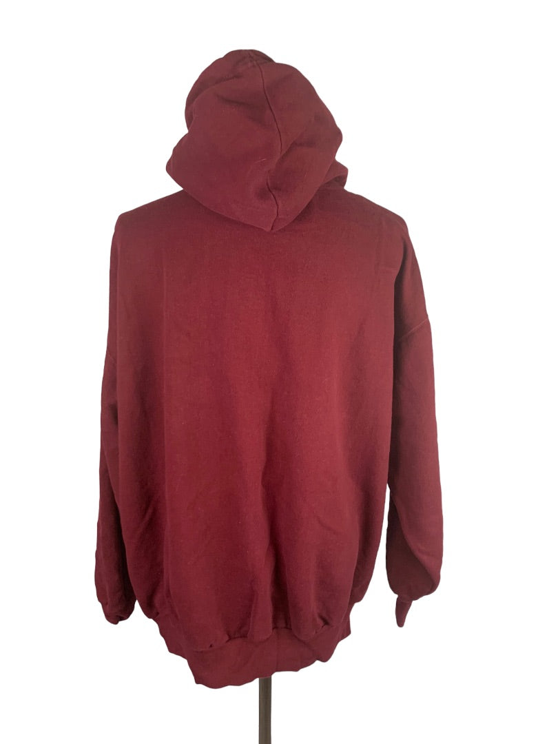 XXL Adult Pullover Burgundy Hoodie Lacrosse Wisconsin Pocket Unisex