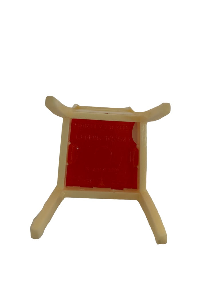 Vintage A Renewal K63 Miniature Dollhouse Plastic Chair Ivory and Red