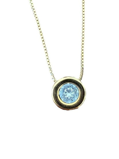 Swarovski Goldtone Box Chain Round Pendant Necklace