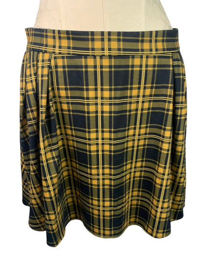 Large Urban Coco Junior Women's Plaid Back Zip Skater Skirt Jersey Knit