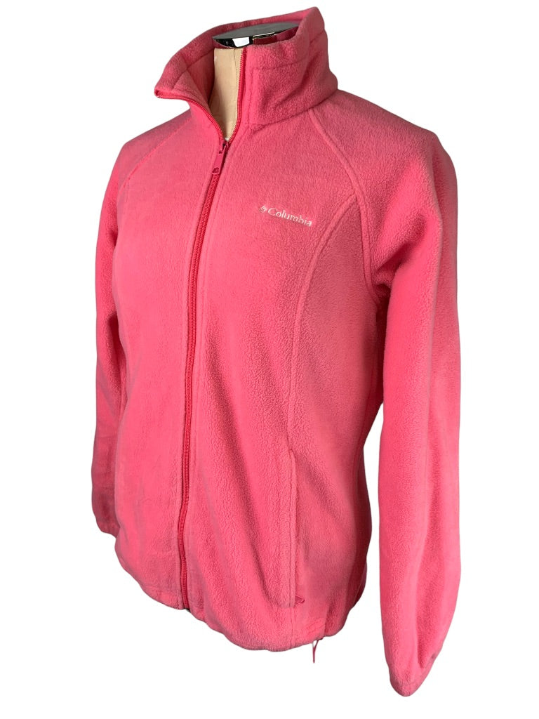 Small Columbia Pink Women's Full Zip Fleece Jacket Zip Pockets