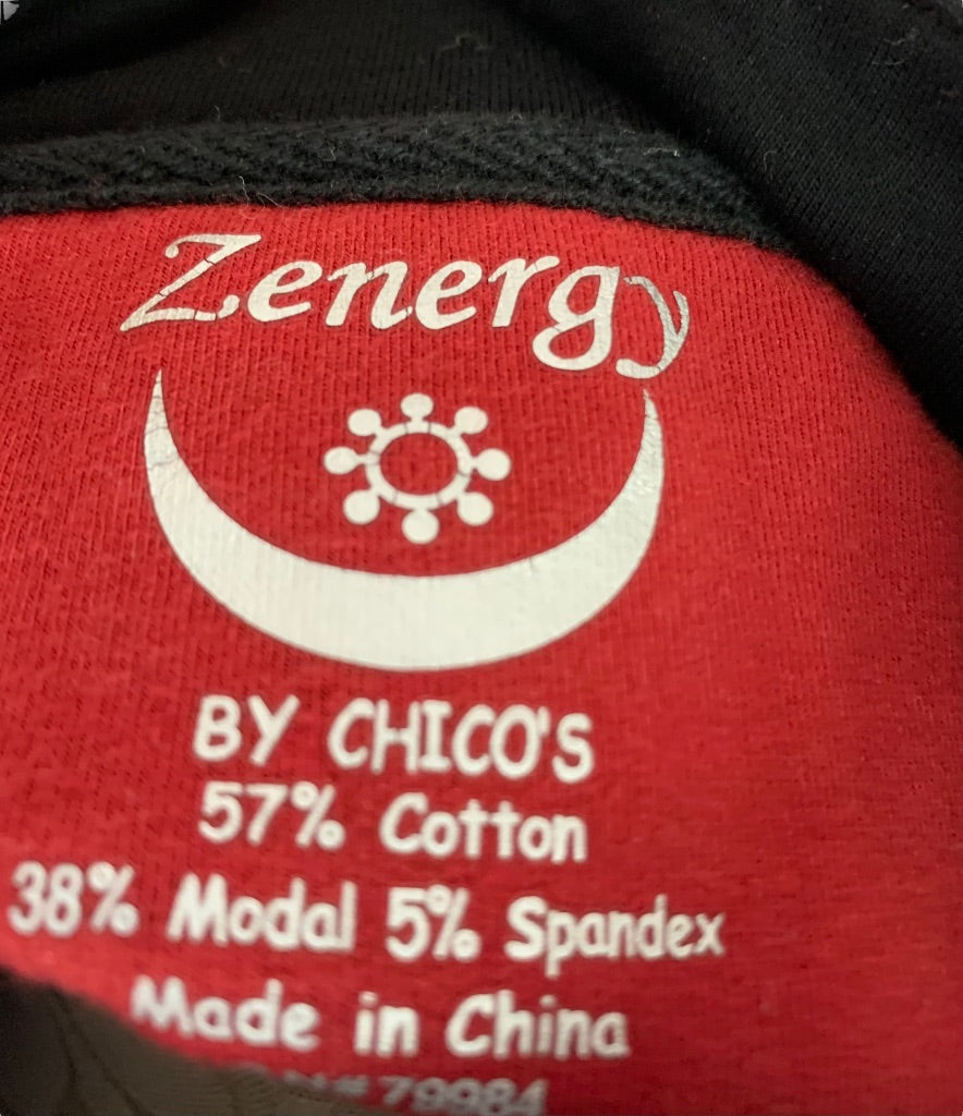 Large (12) Chico's Zenergy Dark Red Zip Up Ponte Knit Jacket Activewear