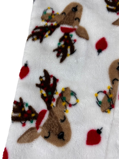 Large Unbranded Junior Women's Plush Reindeer Lounge Sleep Pants Fleece Christmas