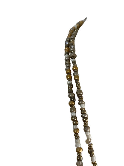 Chico's Dual Strand Multicolor String Necklace with Clasp 41"