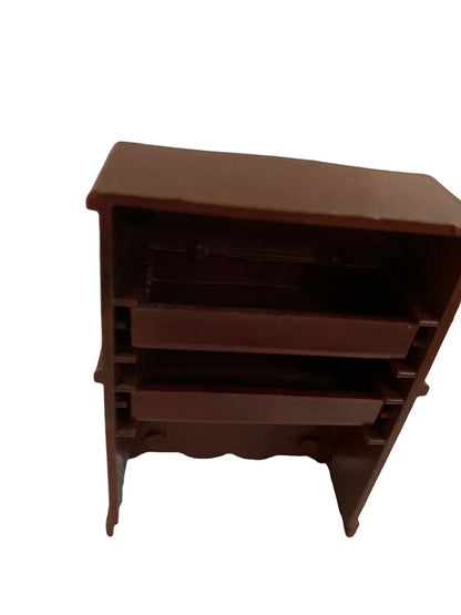 Vintage A Renewal B85 Dollhouse Miniature Plastic Tall Bureau Brown