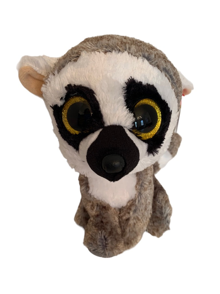 Ty Silk Beanie Boo LINUS Lemur 6.5" Inch Stuffed Animal Toy New with Tags