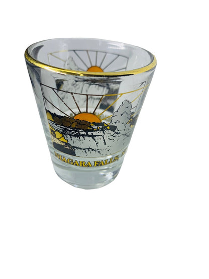 Niagara Falls New York Souvenir Shot Glass Barware Sunrise 2 1/4"h x 1 3/4" Top Diameter