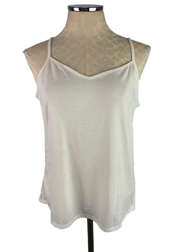 Medium Pamela Dennis Sheer Ivory Blouse and Cami Lace Trim