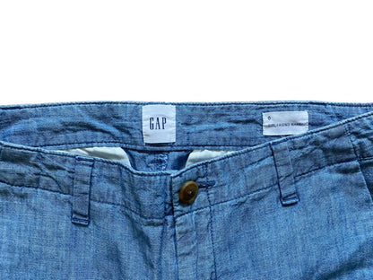 0 GAP Girlfriend Khaki Chambray Cotton Pants Light Blue