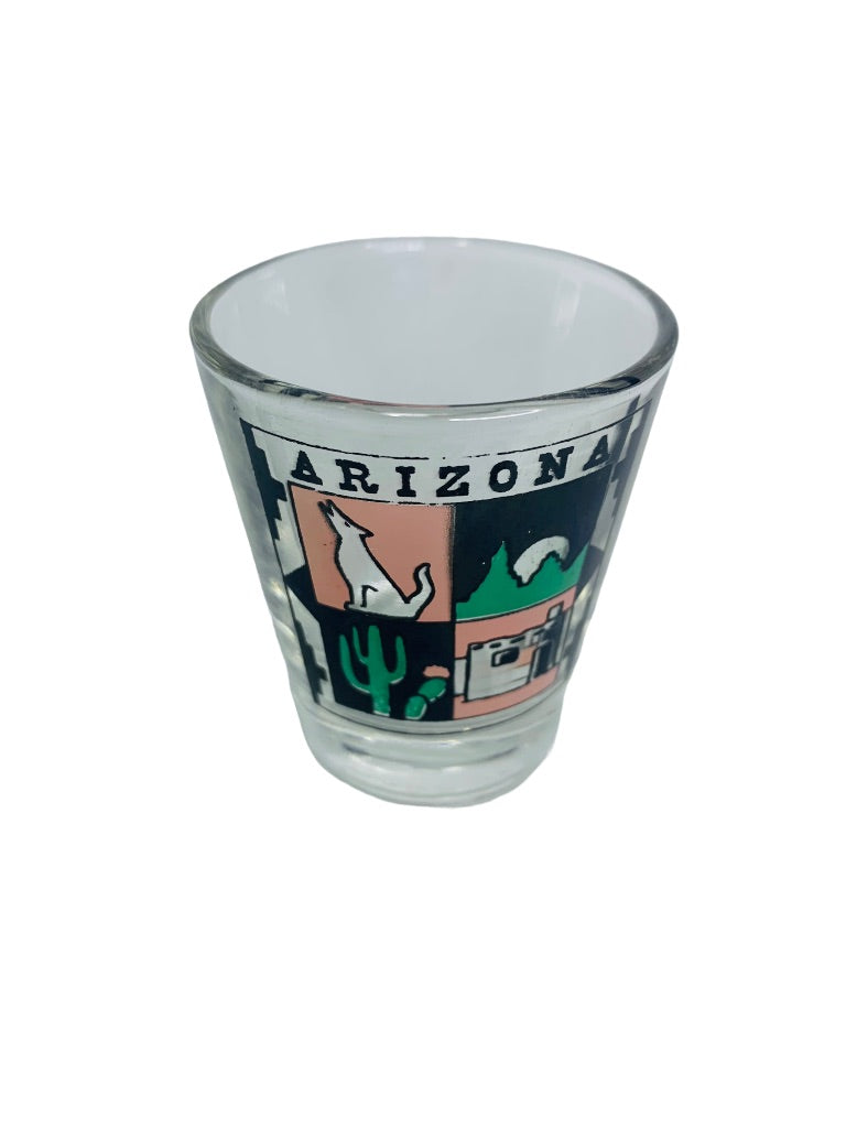 Arizona Souvenir Shot Glass 1.5 oz Barware Coyote Cactus