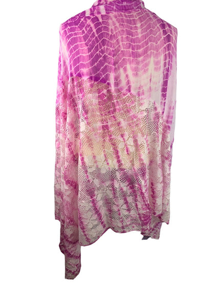 One Size Curations Shawl Lace and Tie Dye Purple Pink New