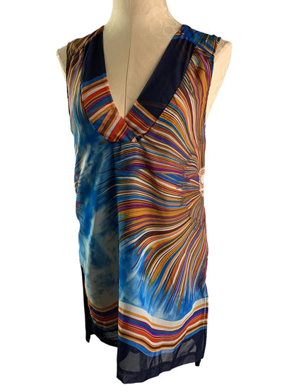 Medium Tiny Anthropologie Women's Shoreline Tunic Sheer V-Neck Sleeveless